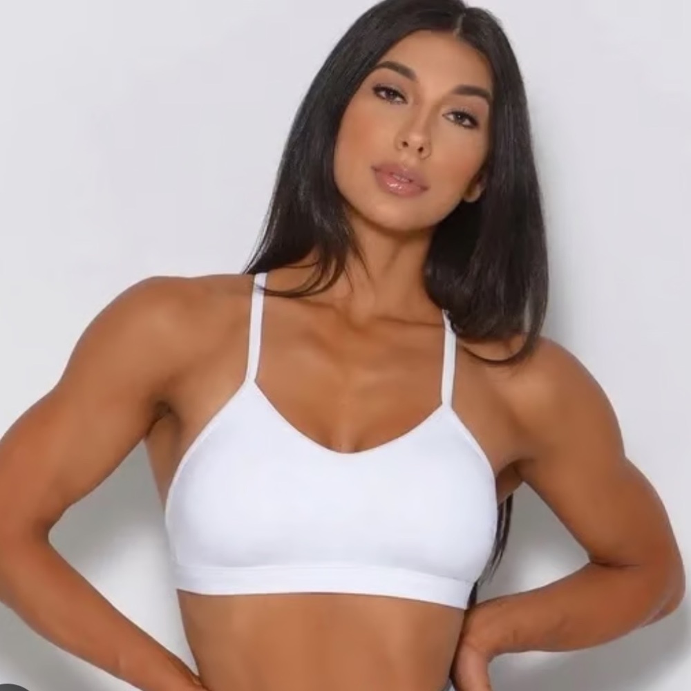 Bombshell Sportswear White Braid Back Bra